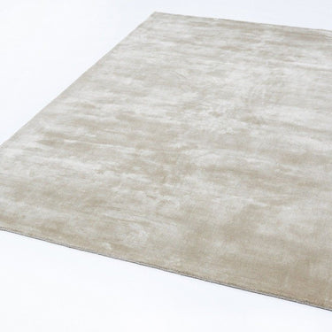 Katherine Carnaby Chrome Hand Made Rug Modern Plain Viscose Silky Shiny Luxurious Pearl Cream Rug
