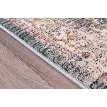 Nova 8881 Traditional Antique Soft Rug Hallway Runner in Green, White Yellow and Dark Blue