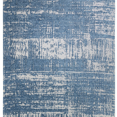 Asiatic London Beau Blue Short Pile Cotton Chenille Abstract Rug