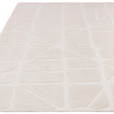 Asiatic London Freja Method Short Pile Ivory White Washable Cotton Polypropylene Abstract Rug