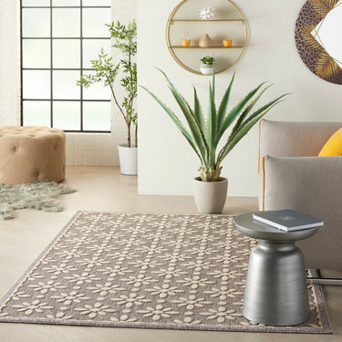 By Cozumel CZM03 3D Cream Grey Hand-Carved Polypropylene Abstract Geometric Rug