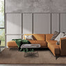 Kuza Stripe Soft Silky Velvety Terracotta Polypropylene Abstract Textured Distressed Rug - X-Large 200x290 cm (6'7"x9'6")