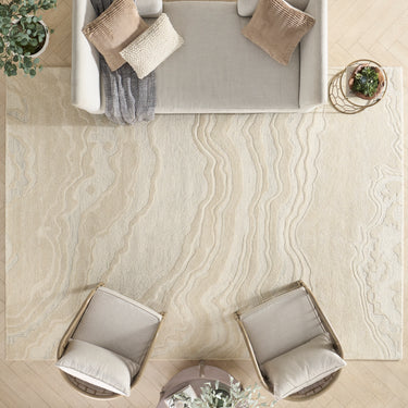 Graceful GRU01 Ivory Modern Abstract Wool Rug & Hallway Runner by Nourison