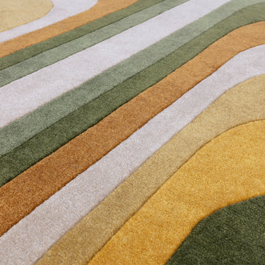 Asiatic London Romy Retro Hand-Tufted Green Wool Modern Soft Rug