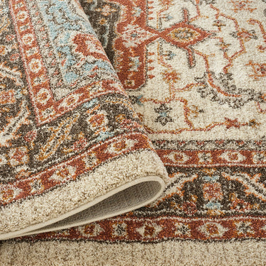 Cashmere 5570 Cream Multi Oriental Traditional Floral Kilim Hallway Runner Rug