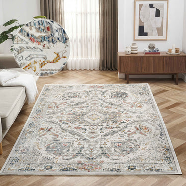 URCO Nova Sadie Cream Polypropylene Persian Traditional Vintage Hallway Runner Rug