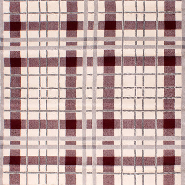 Tartan Check Pattern Rug Hallway Runner in Cream Red, Grey Ochre