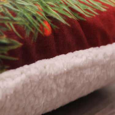 Christmas Festive Candle Washable Cotton Sheepskin Cushion 45x45 cm