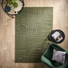 Origins Pathway Green Non-Slip Cotton Abstract Rug - Small 80 x 150 cm (2'6"x5')