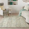 Colorado Arrow Chevron Hand-Tufted CLR02 Ivory Green Wool Textured Modern Hallway Runner Rug - 114 x 175 cm (3'9"x5'9")