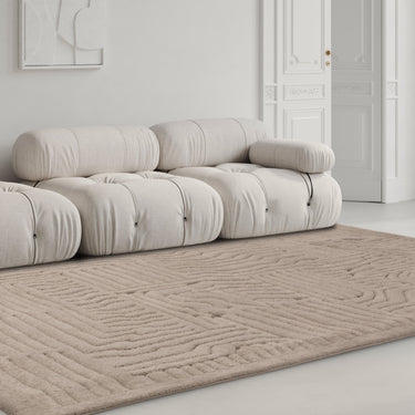 Asiatic London Valley Route Scandinavian 3D Pattern Ivory Charcoal Soft Rug