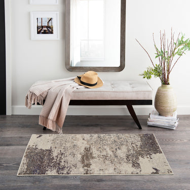Celestial CES02 Modern Abstract Ivory Grey Rug by Nourison