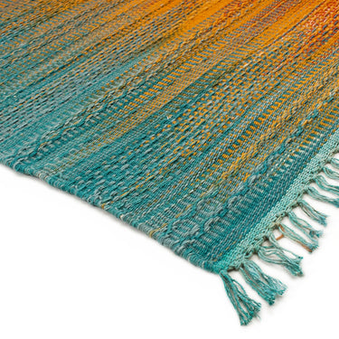 Fusion Knotted Fringed Multicolour Wool Traditional Geometric Textured Rug 200x290 cm