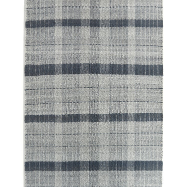 Phoenox Origins Highland Check Navy Blue Hand-Woven Geometric Checked Tartan Hallway Runner Rug