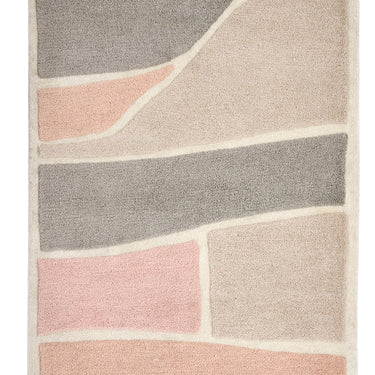 Origins Strata Pink Grey Wool Abstract Scandi Rug