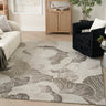Avra AVR01 Grey Tufted Botanical Design Rayon Handmade Wool Cotton Floral Rug - XXX-Large 259 x 351 cm (8'6"x11'6")