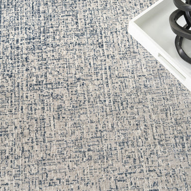 Grand Street GRN03 Silky Ivory Blue By Abstract Textured Modern Rug