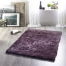 Glamour Shimmer Mauve Soft Silky Handmade Shaggy Textured Rug - Small 80x150 cm (2'6"x5')