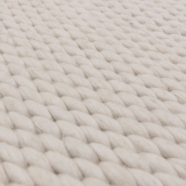Zander Hand Woven Chunky Boucle Wool Plain Ivory Rug