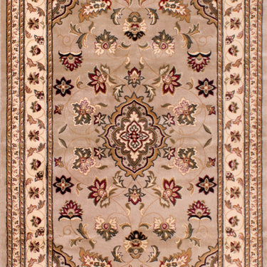 Traditional Sherborne Classic Bordered Rug Hallway Runner in Beige