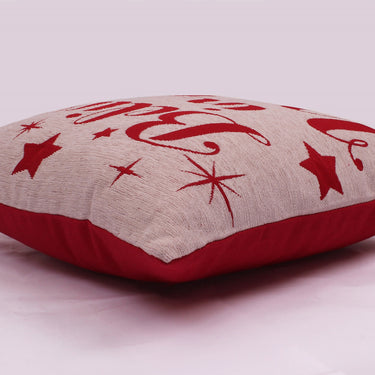 Christmas Believe Cream Red Washable Cotton Soft Cushion 45x45 cm