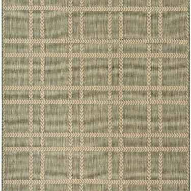 Horizon Grid HOZ04 Pattern Patio Green By Indoor Outdoor Polypropylene Geometric Rug