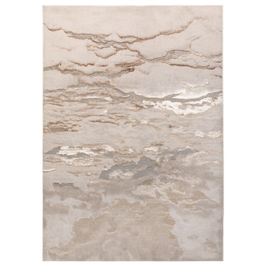 Aurora Linea AU17 Modern Marbled Shiny Metallic Beige Bronze Rug Hallway Runner