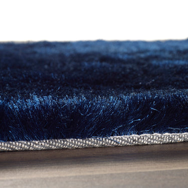 Origins Glamour/Shimmer Indigo Blue Soft Silky Shaggy Rug