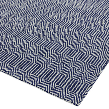 Sloan Hand Woven Flatweave Geometric Rug or Runner in Blue