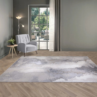 Stellar ST03 Painterly Marbled Beige Natural Polypropylene Abstract Textured Rug