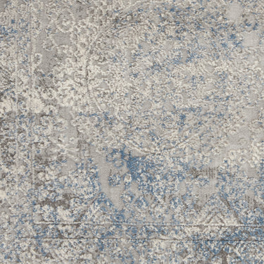 Nourison Rustic Textures RUS09 Hlallway Ivory Blue Jute Polypropylene Abstract Textured Hallway Runner Rug