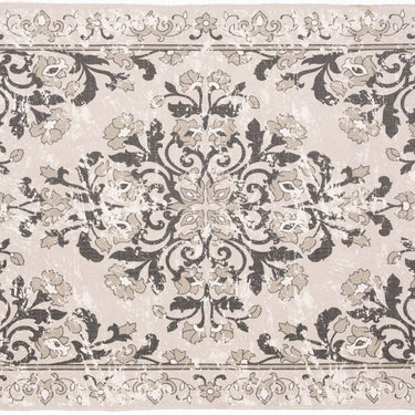 Revival Kew Antique Printed Grey Traditonal Tasseled Persian Flatweave Rug 120x170 cm