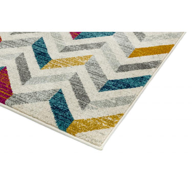 Colt Chevron Zig Zag Pattern Rugs in Multi, Grey and Yellow Mustard
