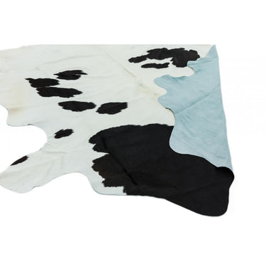 Rodeo Cowskin 100% Leather Rug in Black White 100 x 100 cm