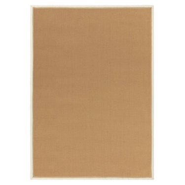 Asiatic London Bordo Boucle Sisal Cream Linen Border Natural Beige Jute Cotton Textured Flatweave Rug