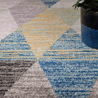 Muse MU25 Harlequin Modern Geometric Blue Multi Colours Rug