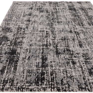 Asiatic London Kuza Black Polypropylene Abstract Textured Distressed Rug 160x230 cm