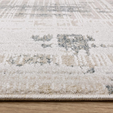 Asiatic London Anders AN07 Charm Border Classic Soft Shimmer Blue Natural Abstract Geometric Textured Boho Rug