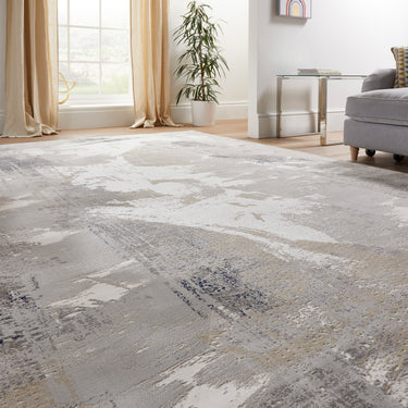 Consept Looms Skyline SK103 Pictorial Ivory Navy Abstract Modern Soft Rug