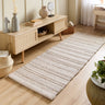 Chunky Knit Natural Cream Braided Hand-Woven Wool Traditional Textured Hallway Runner Rug - 67x200cm (2'2''x6'7'') Runner