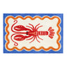 Dip and Drip Bathroom Lobster Washable Non-Slip Bordered Rug 50x75 cm