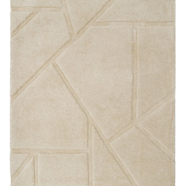 Origins Stack Contemporary Cream Geometric Textured Modern Rug