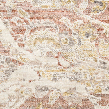 Nourison Antique Fusion ANF03 Fringed Bordered Brick Red Traditional Vintage Abstract Floral Rug