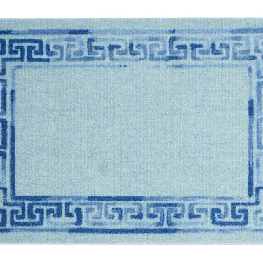 Dip and Drip Bathroom Greek Key Border Washable Non-Slip Bordered Rug 50x75 cm