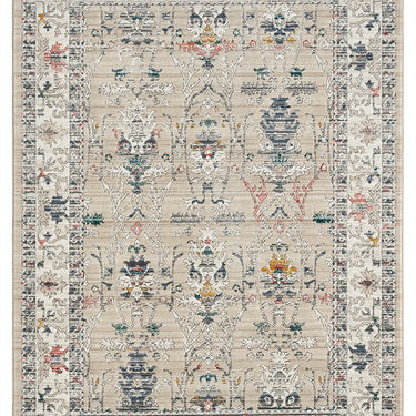 URCO Nova Luca Beige Polypropylene Traditional Vintage Bordered Rug