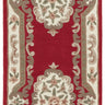 Origins Aubusson Shensi Traditional Wool Round, Hallway, Halfmoon Rug in Wine Red - Runner 67x210 cm (2'2"x6'9")