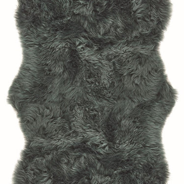 Origins Genuine Animal Fur Soft Adobe Forest Green Wool Sheepskin Shaggy Textured Rug