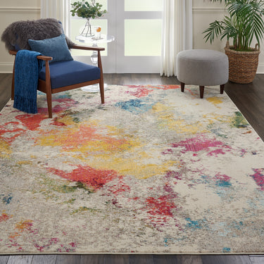 Celestial CES12 Modern Abstract Pictorial Ivory Multicolour Rug by Nourison