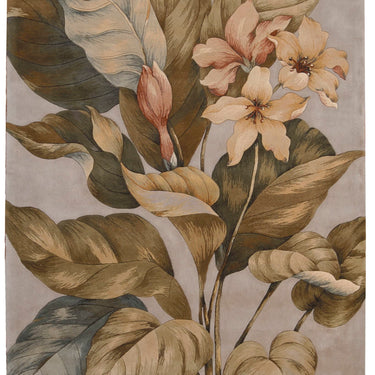 Nourison Tropics Beige TS04 Pure Tufted Tropical Wool Cotton Floral Rug