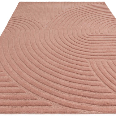 Hague Modern Hand Made Wool Rug in Blush Pink